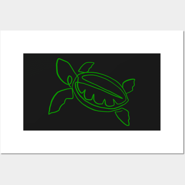 Turtle Line Art Collection Wall Art by 09GLawrence